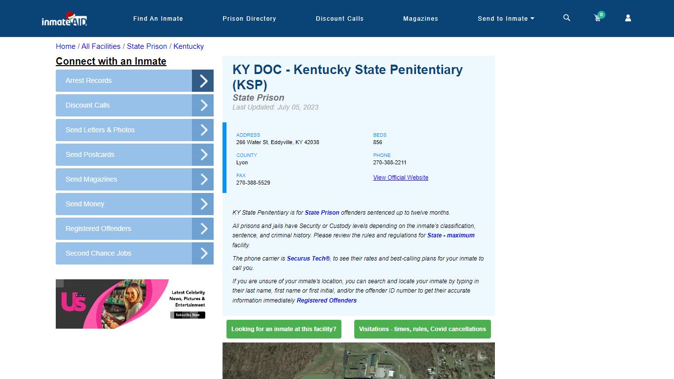 KY DOC - Kentucky State Penitentiary (KSP) - InmateAid